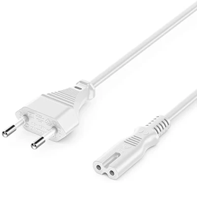 Obrázek deleyCON 7,5m Síťový kabel Napájecí proud Konektor typu C Euro zástrčka na C7 zdířka pro malé přístroje 8 TV Blu Ray Domácí spotřebiče Síťové zdroje bílý