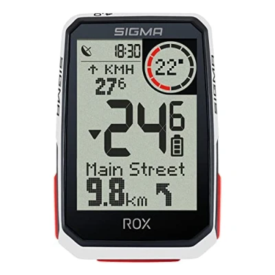 Obrázek Sigma Rox 4.0 GPS součástí klasický držák 00463 černo bílá Cyklocomputer