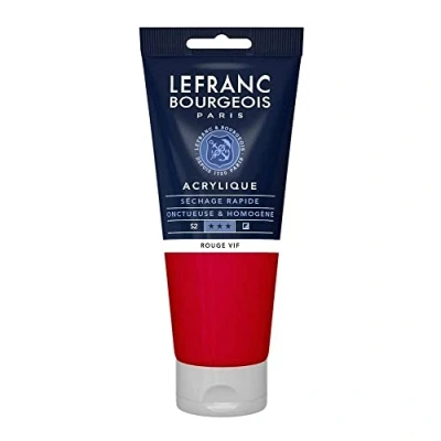 Obrázek Lefranc Bourgeois akrylová barva 300349 Fine ohnivě červená, 200ml tuba, krémová na vodní bázi, rychleschnoucí, stálá světle, voděodolná
