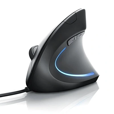 Obrázek CSL optická myš vertikální provedení ergonomický design prevence proti rameni myši, tenisové rameno obzvláště šetrná k pažím 5 tlačítek černá