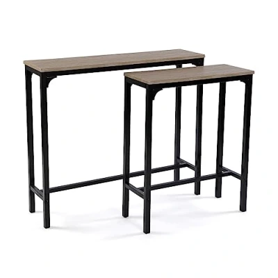 Obrázek Versa Doncaster Schmales Möbelstück für den Eingangsbereich oder Flur, Moderner Konsolentisch, Maßnahmen (H x L B) 80 25 95 cm, Holz und Metall, Farbe: Schwarz