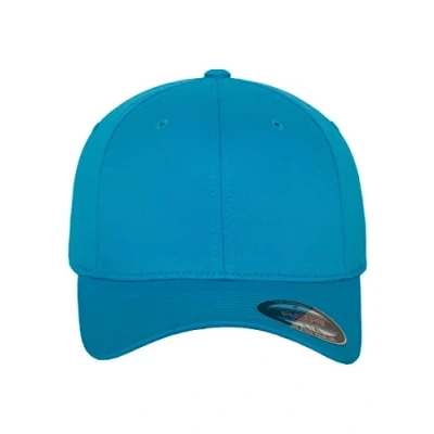 Obrázek Flexfit Wooly Combed 6 panelová unisex baseballová čepice ve 28 barvách, pro dospělé a děti, tyrkysová, L XL
