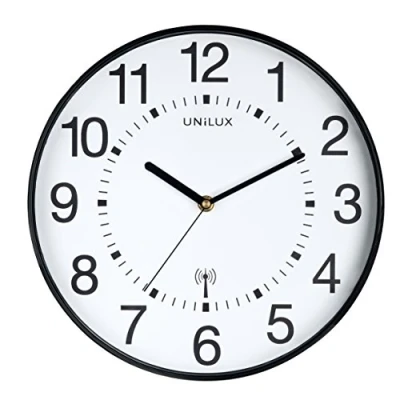 Obrázek Unilux Rádiové nástěnné hodiny Maxi Wave, 30 cm, černé