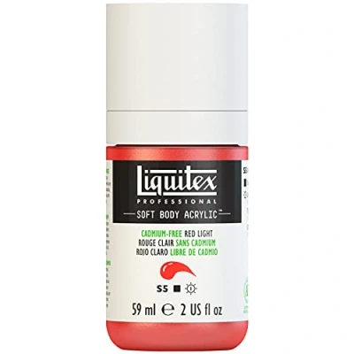Obrázek Liquitex 1959893 Profesionální akrylová barva Soft Body umělecká v krémové krycí konzistenci, vysoká pigmentace, stálobarevná a odolná proti stárnutí, 59 ml láhev bez kadmia, červená světlá