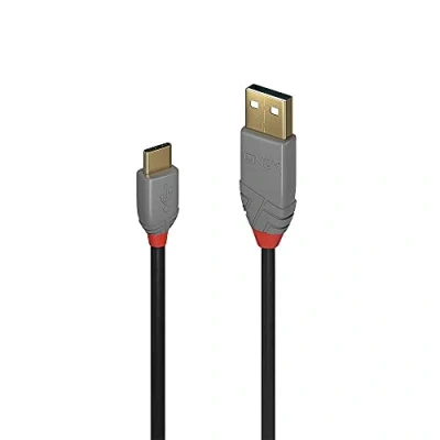 Obrázek LINDY 36887 2m USB 2.0 Typ C an A Kabel, Anthra Line