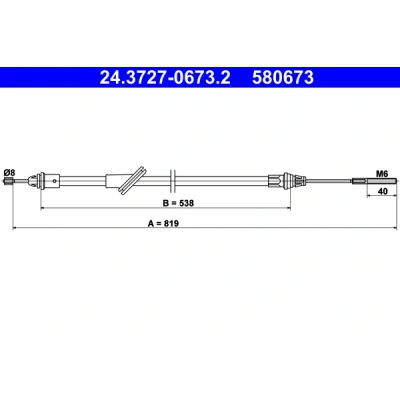 Obrázek Kabel, parkovací brzda ATE 24.3727 0673.2
