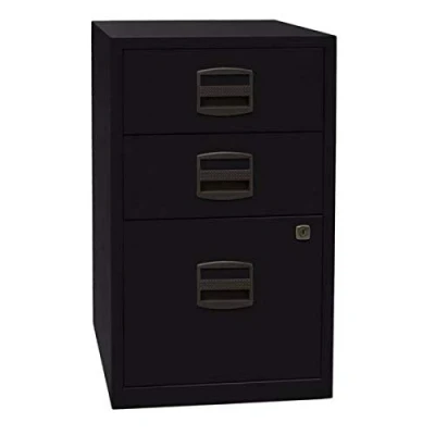 Obrázek Side/End table Chrank PFA 2 zásuvkami, 1 závěsné registrační Černá přístavná skříňka kancelářská kartotéka zásuvková podstavná