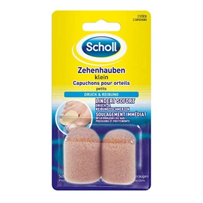 Obrázek Scholl Kryt prstů malý ochrana s extra měkkou pěnovou hmotou pomáhá při bolestivých prstech, nohách a kuřích ok zabraňuje otlakům 2 kusy
