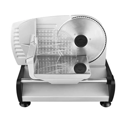 Obrázek Venga! univerzální elektrický kráječ, nerezová ocel, čepel 19 cm z ušlechtilé oceli, regulace tloušťky až 15 mm, 150 W, stříbrná, VG AS 3003