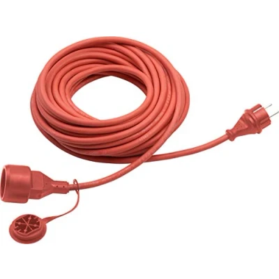 Obrázek Meister prodloužení ochranného kontaktu 10m kabel červená gumová hadice venkovní IP44 / spojka s ochranou proti dotyku Schuko 7435070