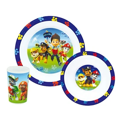 Obrázek FUN HOUSE 005398 Paw Patrol sada nádobí pro děti, 3dílná, polypropylen, modrá, 26,5 x 7 25 cm