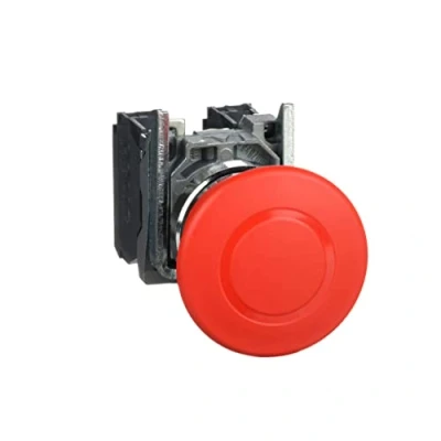 Obrázek Schneider Electric XB4BT845 nouzový vypínač/nouzový vypínač, Harmony XB4, kov, 22 mm, červená, houba 40 odblokování, 1S +1Ö