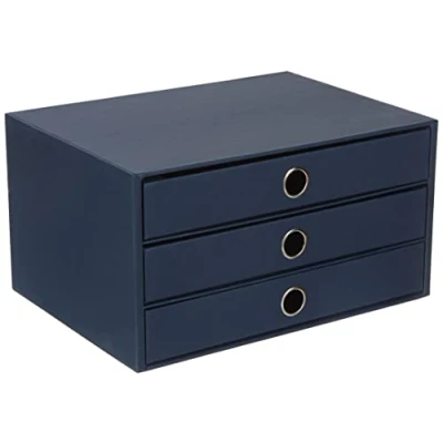 Obrázek Rössler Papier 1524452903 S.O.H. O.H. O. box se 3 zásuvkami pro DIN A4, s otvorem držadlo, navy, 343 x 250 185 mm, 1 kus