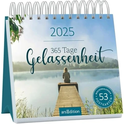 Obrázek Postkartenkalender 365 Tage Gelassenheit 2025: Wochenkalender 2025, 53 Postkarten für entspannende Momente