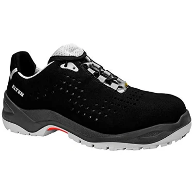 Obrázek ELTEN Bezpečnostní boty IMPULSE grey Low ESD S1, pánské, textilní, plastová krytka (lehčí než ocelová čepice), lehká, sportovní, černá/šedá, velikost: 45