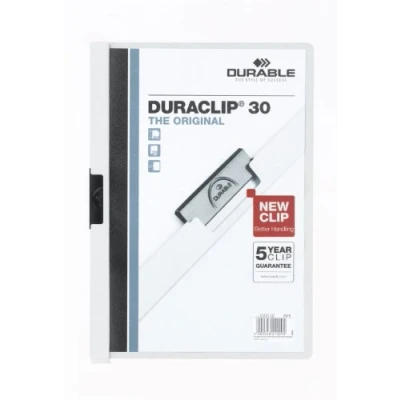 Obrázek Durable Upínací desky Duraclip (originál 30, tvrdá fólie, až 30 listů A4, sáček à 5 kusů) bílý, 222702