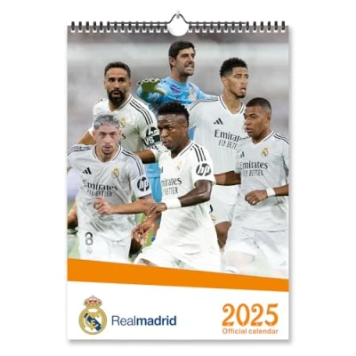 Obrázek Grupo Erik Real Madrid Kalender 2025 Wandkalender A3 Familienplaner 29,7 x 42 cm 12 Monate Offizieller Fanartikel
