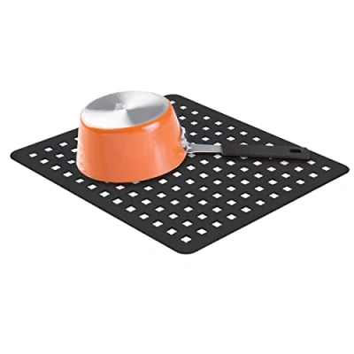 Obrázek iDesign tapis fond évier, moyen vaisselle en plastique PVC, évier pour déposer couverts, verres et vaisselle, noir