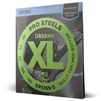 Obrázek D&#039;Addario E Basové kytarové struny Bass pro basovou kytaru Strings basů EPS165 5 sada strun 045&#039; 135&#039;