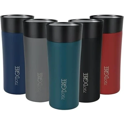 Obrázek 720DGREE Termopohárek 350 ml &quot;PleasureToGo 2.0&quot; 3 velikosti, 5 h horký, 10 studený, odolný proti vytečení, bez BPA, hygienický, 360 otvor na pití Travel Mug, termohrnek To Go: Štíhlý,