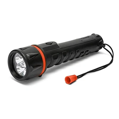 Obrázek Velamp IRUB3LED TasChenlampe aus Gummi mit LED, 3 Batterien D, Schwarz