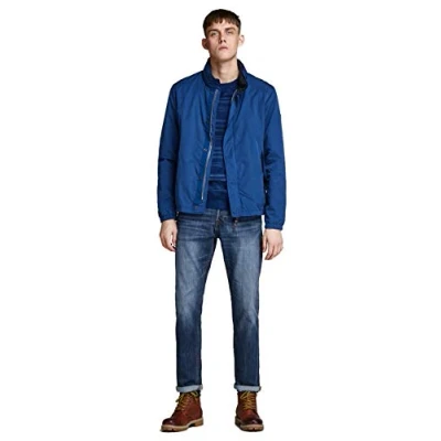 Obrázek JACK &amp; JONES Male Tapered Fit Jeans JIMIKE JJORIGINAL SQ 236 Comfort Jeans, Modrá (Blue Denim Blue Denim)