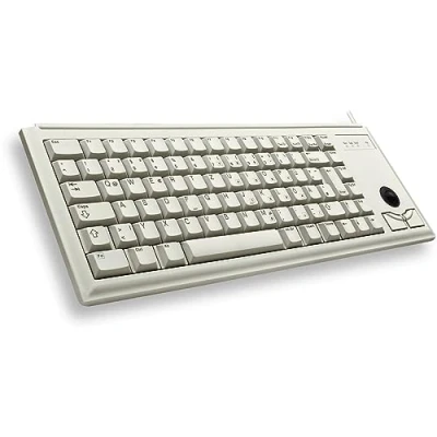 Obrázek CHERRY G84 4400, kompaktní klávesnice s trackball, rozložení EU (QWERTY), kabelové připojení (přípojka PS/2), 2 tlačítka myši, mechanické spínače ML, šedá
