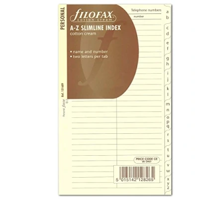Obrázek Filofax telefonní Index A Z, Cremefarbenes Papír