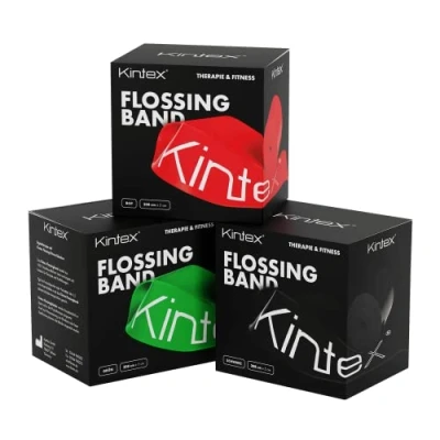 Obrázek Kintex Flossingband Voodoo, 208 cm x 5 cm, kompresní pás, terapie, pohyblivost, rehabilitace, flossing, flossband, trénink, regenerace (zelená)