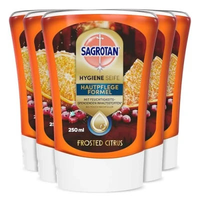 Obrázek Sagrotan Hygienické mýdlo péče o pleť, mražený citrus, limitovaná edice, 5 x 250 ml