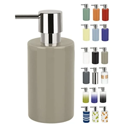 Obrázek Spirella dávkovač mýdla Tuba s pumpičkou tekutého porcelán 300 ml dlouhotrvající a robustní šedohnědá /