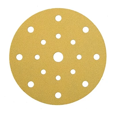 Obrázek Mirka Univerzální brusný papír Gold Ø 150 mm suchý zip 17 otvorů / zrnitost P80, 100 ks K broušení sádry, špachtle, dřevotřísky, dřeva, laku