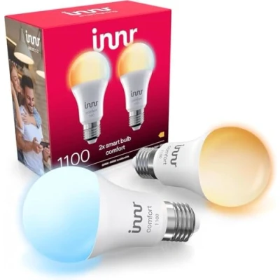 Obrázek innr Zigbee E27 Smart Lampe, funktioniert mit Alexa und Hue* (Bridge erforderlich), warm bis kaltweiß, Glühbirne dimmbar, Home 1190 Lumen, 2 Pack