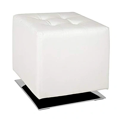 Obrázek HAKU Möbel Stolička chrom, bílá, koženka, kov rozměry: š 40 cm x v 42 h cm, styl: moderní