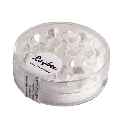Obrázek Rayher 14460100 skleněné perly pro Trojhranný, 7 mm, krabička 32 kusů, Schneeweiss