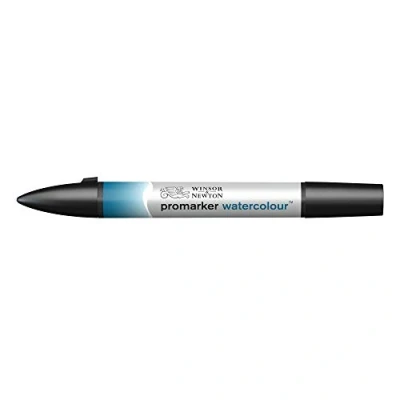 Obrázek Winsor &amp; Newton 0201654 akvarelové zvýrazňovače 2 hroty, štětec a jemný hrot, stálý na světle, vysoce pigmentované barvy pro kaligrafii, kresby tyrkysový