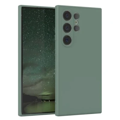 Obrázek EAZY Case Silikonové pouzdro pro Samsung Galaxy S24 Ultra Silikon Zelené měkké nárazuvzdorné na mobil ochranné s ochranou fotoaparátu tenké prémiová