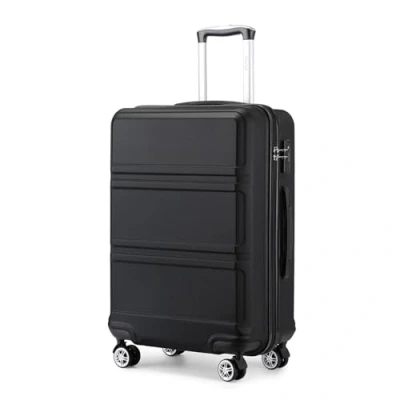 Obrázek KONO Handgepäck Koffer Trolleys 55cm Leicht Hartschalenkoffer Reisekoffer mit 4 Rollen und TSA Schloss, 55x40x22cm, 39Liter, Zwillingsrollen Rollkoffer, ABS Hartschale (Schwarz, M)