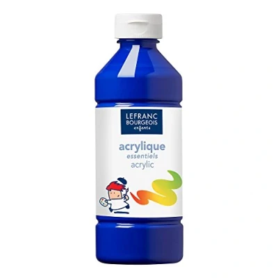 Obrázek Lefranc &amp; Bourgeois 188532 Value Kinder Acrylfarbe, auf Wasserbasis, mit Glanzeffekt, seidenglänzender Finish, deckend, Dosieröffnung, 500ml Flasche, dunkelblau
