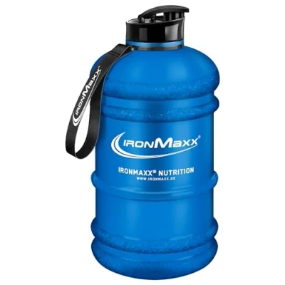 Obrázek IronMaxx Water Gallon Frosted Blue 2200 ml bez BPA &amp; DEHP neprosakující láhev na pití se stupnicí k dostání v různých barvách