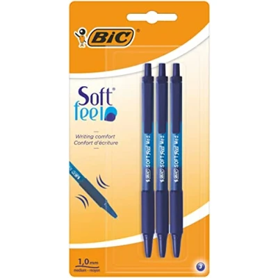 Obrázek BIC, 837396, kuličkové pero AA8Soft Feel (0,32 mm) Blisterà 3 kusy, modré
