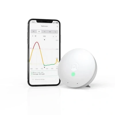 Obrázek Airthings Wave Mini monitor kvality vzduchu v místnosti, vzdušné chemikálie, nebezpečí plísní, vlhkost vzduchu, teplota