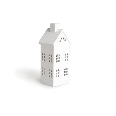 Obrázek Excelsa Casetta Laterne Haus, Keramik, Weiß, 8x8x23 cm