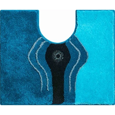 Obrázek Grund Koupelnový koberec se SwarovskiI, 100% polyakryl, ultra soft, protiskluzový, certifikát Öko Tex, 5 let záruka, CRYSTAL LIGHT, předloha WC s A. 50 x 60 cm, tyrkysová