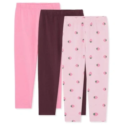 Obrázek Bramble &amp; Bear (3dílné balení) měkké legíny pro miminka a malé děti jemné unisex 0 3 roky, Různé růžové