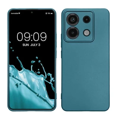 Obrázek kwmobile pouzdro kompatibilní s Xiaomi Redmi Note 13 Pro 5G / Poco X6 ochranné ze silikonu metalicky třpytivé na mobil metalické karibské modré