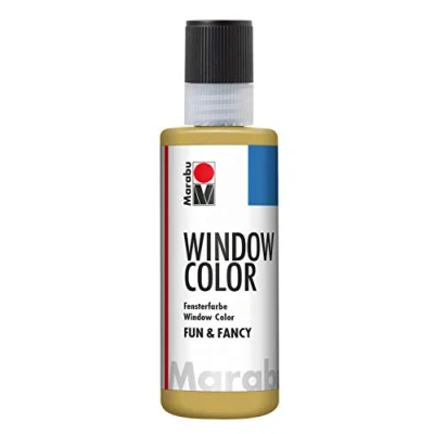 Obrázek Marabu 04060004183 Window Color fun &amp; fancy, gold 80 ml, barva na okna bázi vody, odstranitelná hladkých plochách, jako je sklo, zrcadlo, dlaždice a fólie