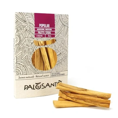 Obrázek PALOSANTO Palo Santo Räucherholz Popular Ayabaca aus Peru 8 Holzstäbe 10cm Natürliche Räucherstäbchen für Stressabbau und Meditation Holz Wild Geerntet &amp; Nachhaltig Gewonnen