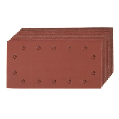 Obrázek Silverline 538991 brusné kotouče na suchý zip, děrované, 115 x 230 mm, 10dílná sada 2 60, 3 80, 120, zrnitost 240