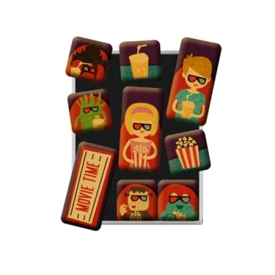 Obrázek Nostalgic Art Retro magnety na lednici, 9 kusů, Movie Time nápad dárek pro fanoušky nostalgie, sada magnetů magnetickou tabuli, vintage design